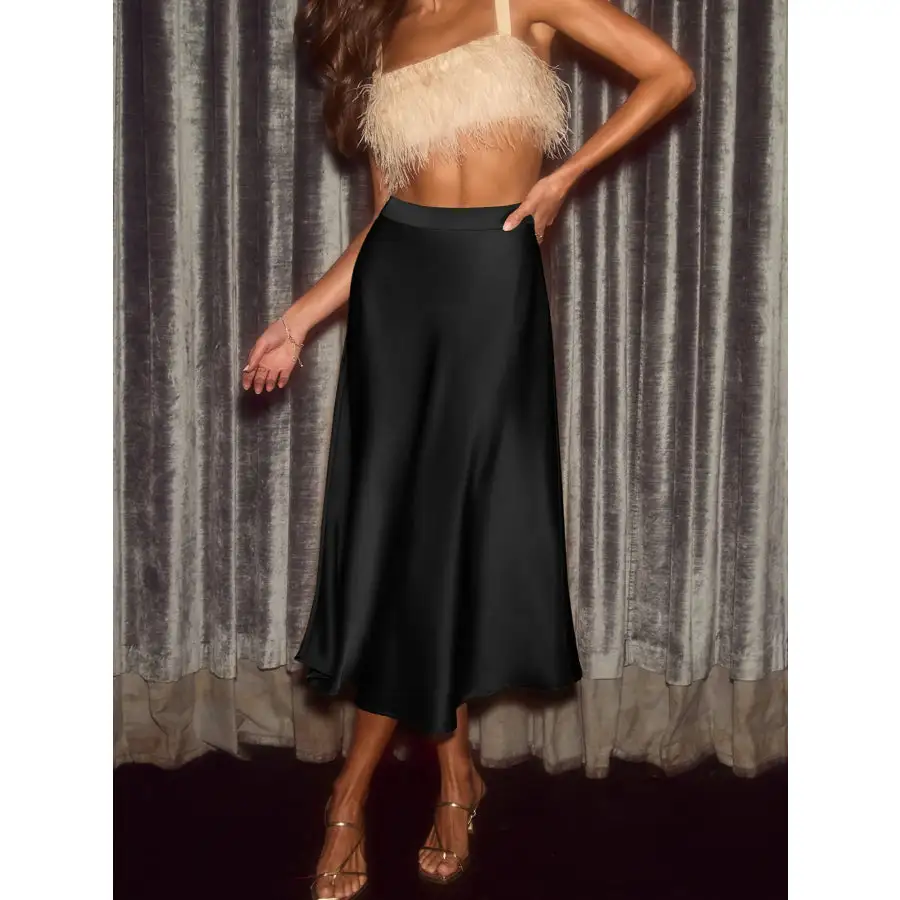Satin Midi Skirt