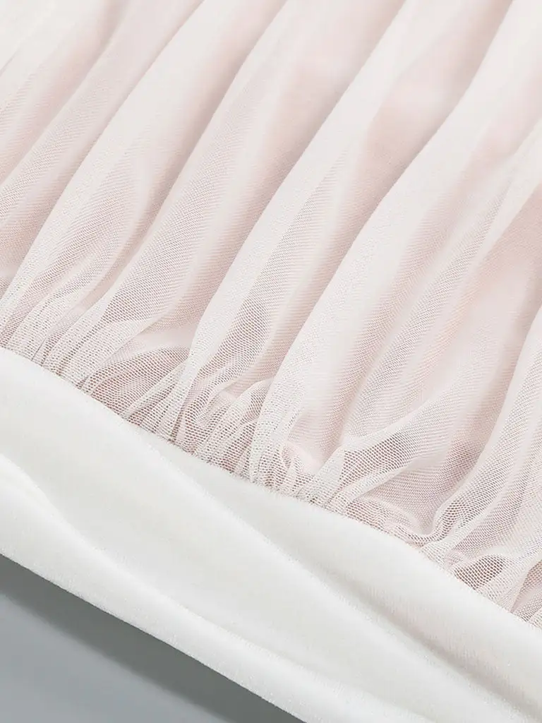 Velvet Corset Mesh Evening Gown