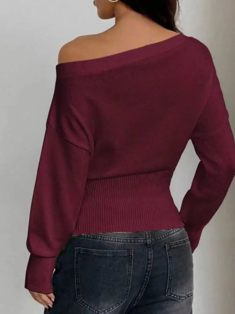 One Shoulder Cropped Sweater