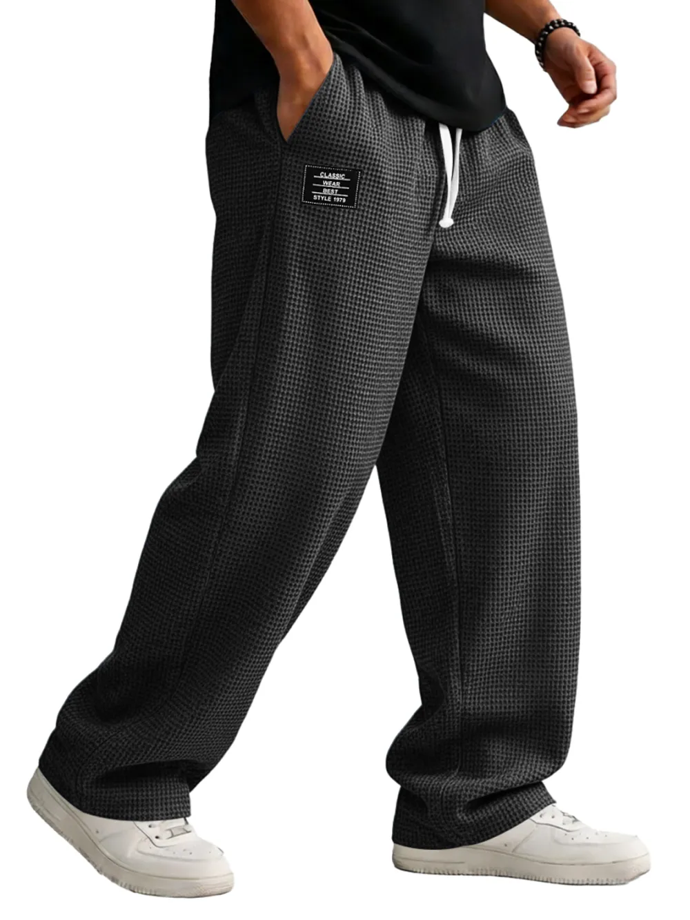 Textured Knit Pull On Trousers