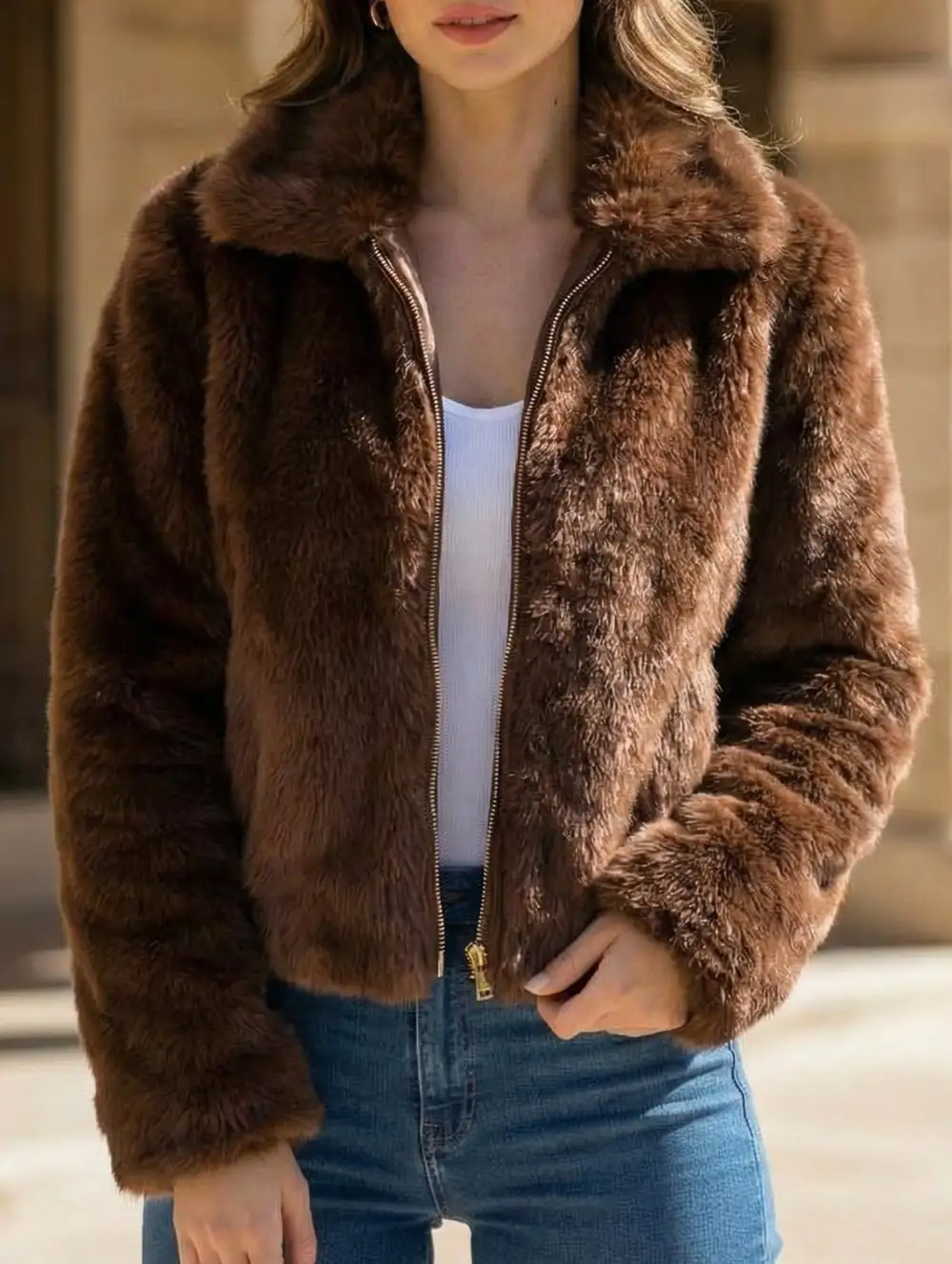 High Neck Zip Up Top Jacket