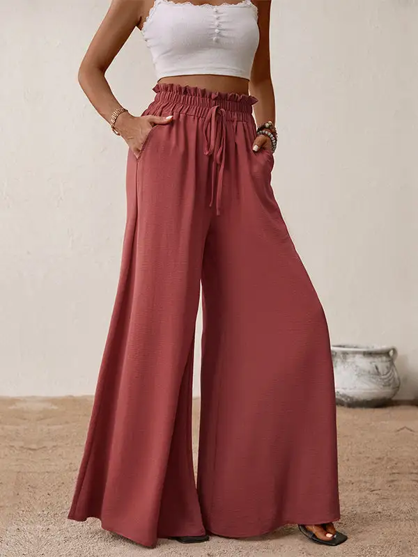 Women's Wide Leg Flared Drawstring Pants