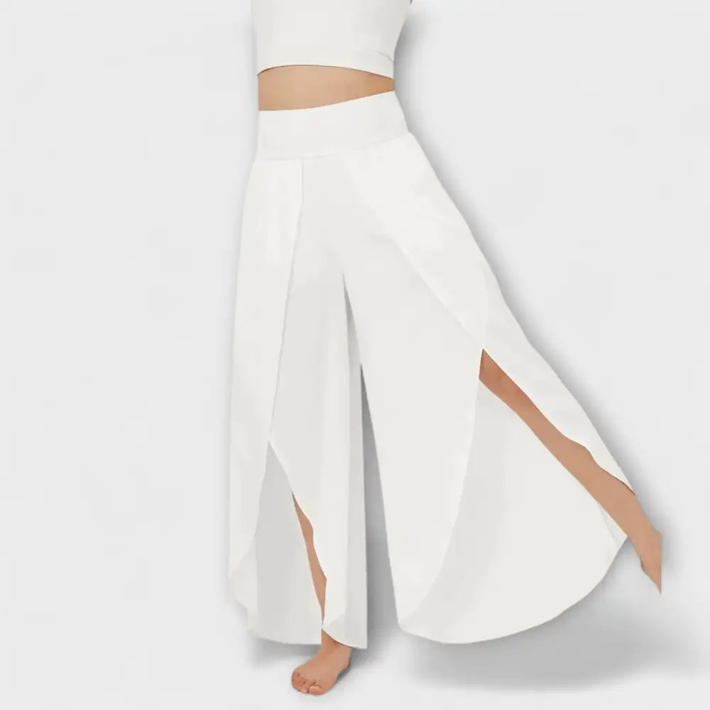 Flared Leg Relaxed Fit Lightweight Trousers