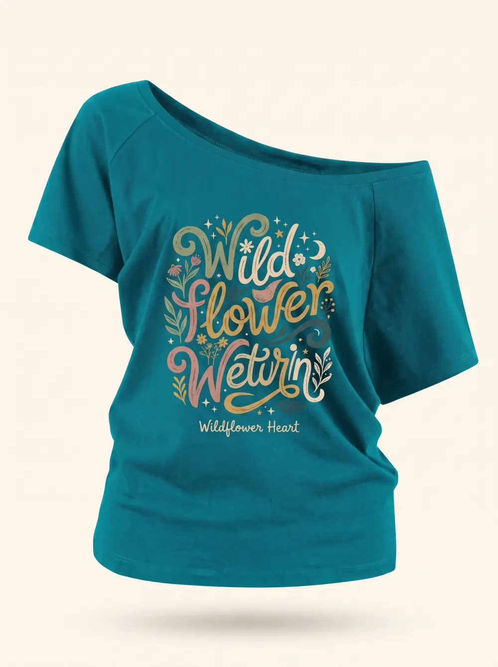 Boho Nature Wildflower Heart Casual Top