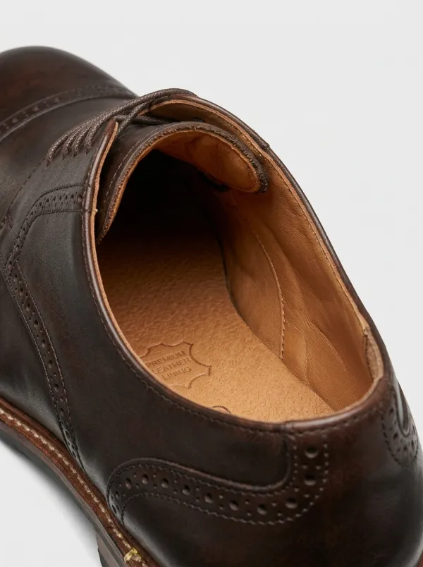 Men's Brogue Cap-Toe Oxford Dress Shoes