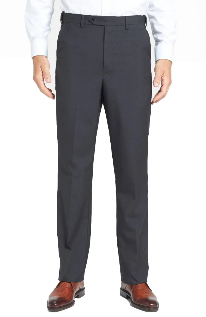 Classic Gabardine Tropical Weave Flannel Flat Front Pleated Front Trousers