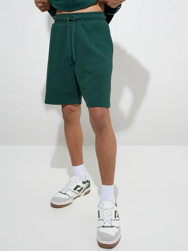 Relaxed-Fit Mid-Waist Cotton-Blend Shorts
