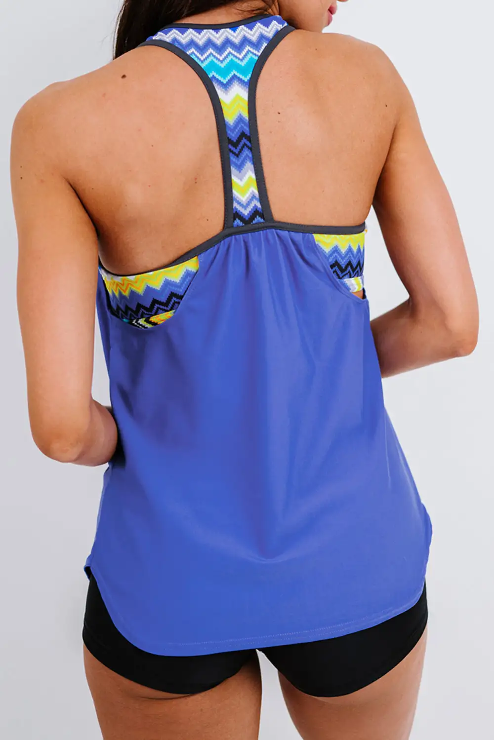 Color Block Tankini Top Boyshorts Swimwear Swimsuits
