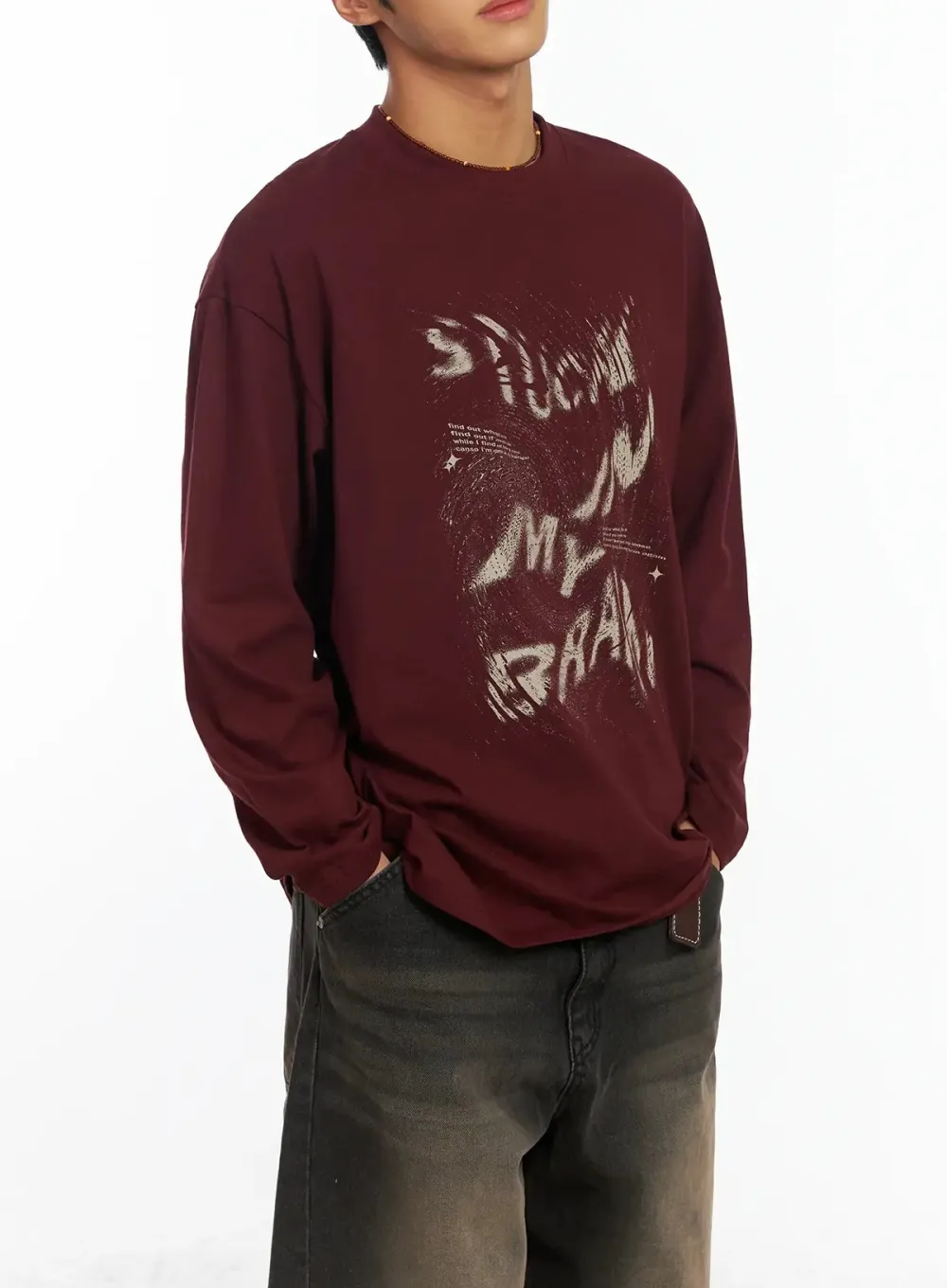 Men's Drop-Shoulder Graphic Long Sleeve Tee