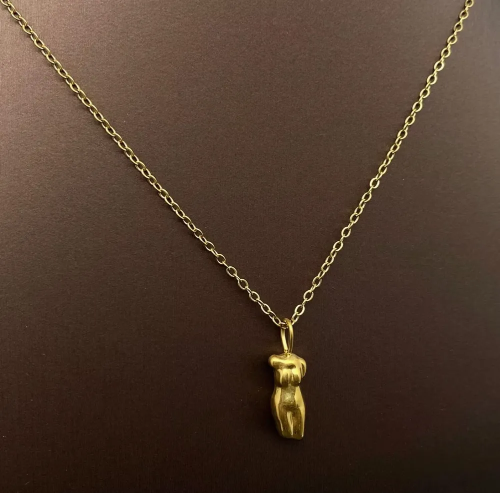 Abstract Face and Body Charm Necklace