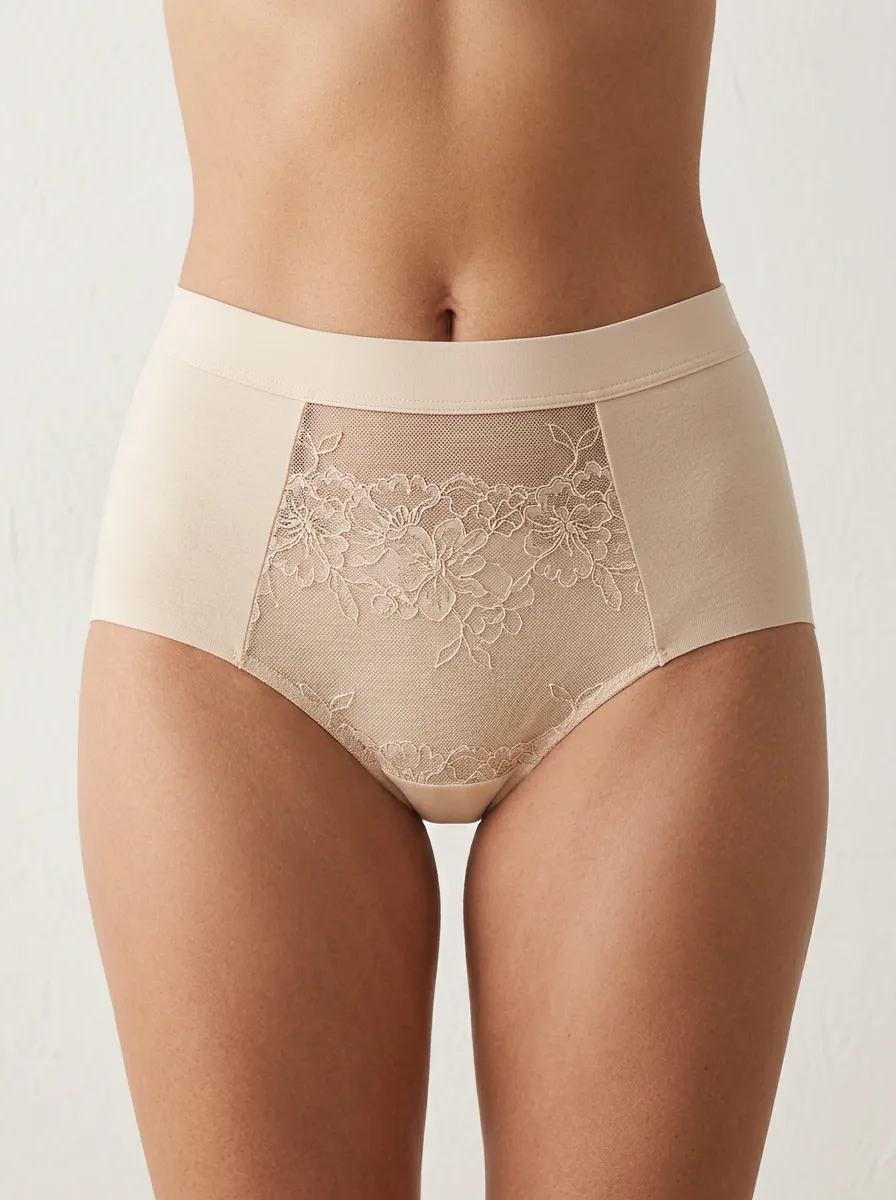 Women's High-Waisted Floral-Lace Panties