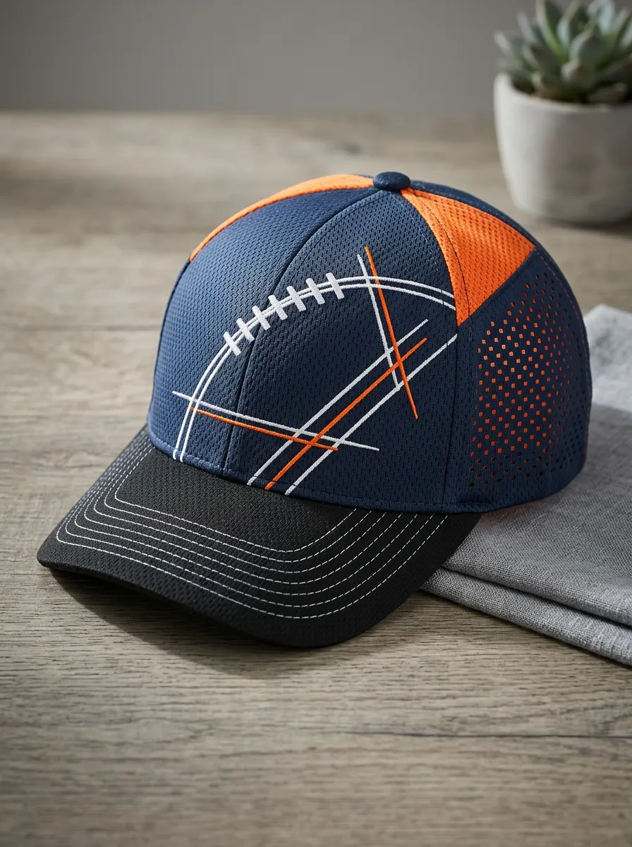 Men's American Football Fan Abstract Line Printed Cap