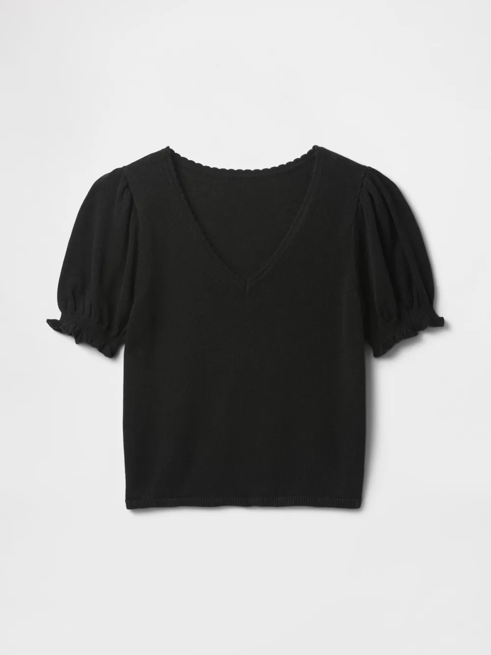 Bubble Sleeve Short Sleeved Sweater