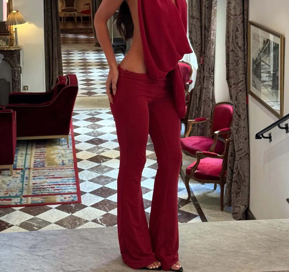 Burgundy Cowl Neck Jumpsuit