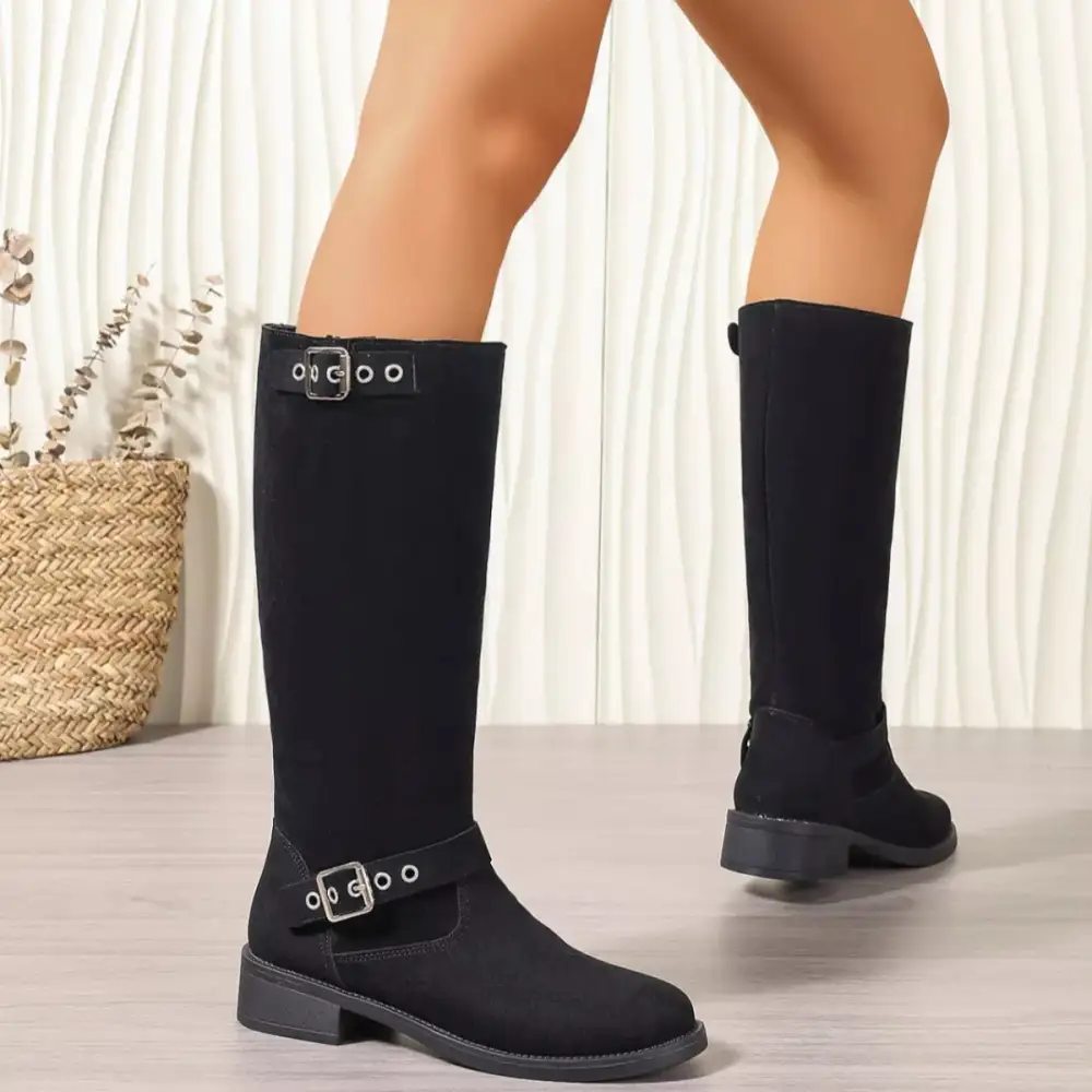 Everyday Round Toe Block Heels Boots