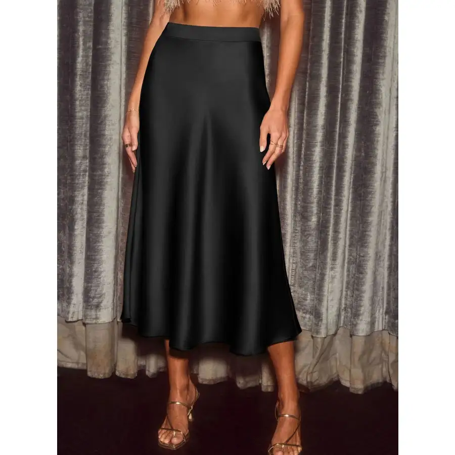 Satin Midi Skirt