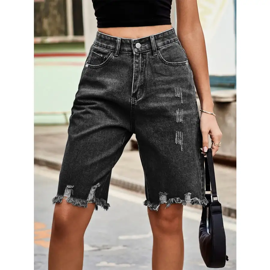 Everyday Raw Hem Denim Shorts