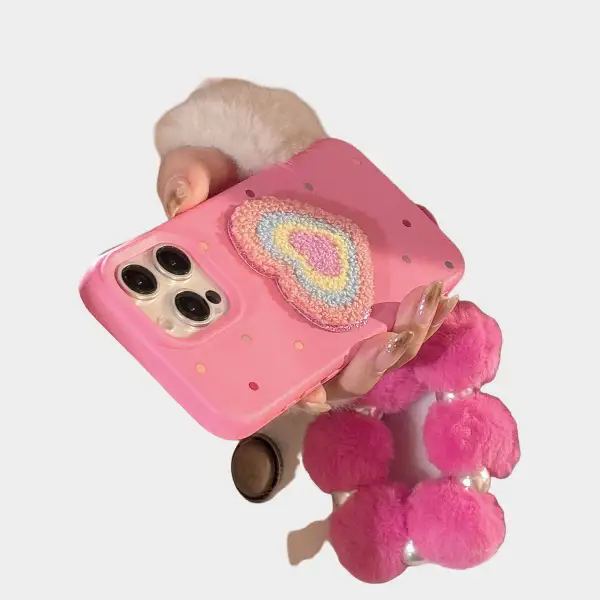 Heart Beaded Wristlet Phone Case