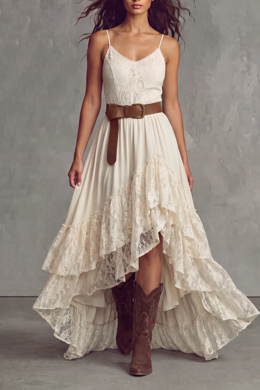 Spaghetti Strap Lace Maxi Dress