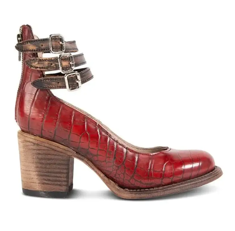  Block Heel Strap Shoes Apparel
