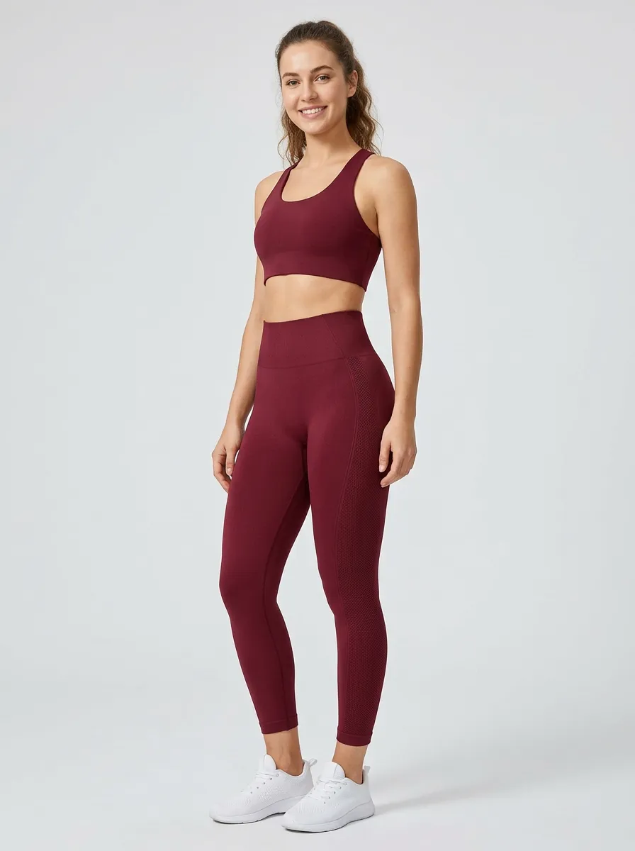 Women's Textured Workout Seamless Fitness Leggings