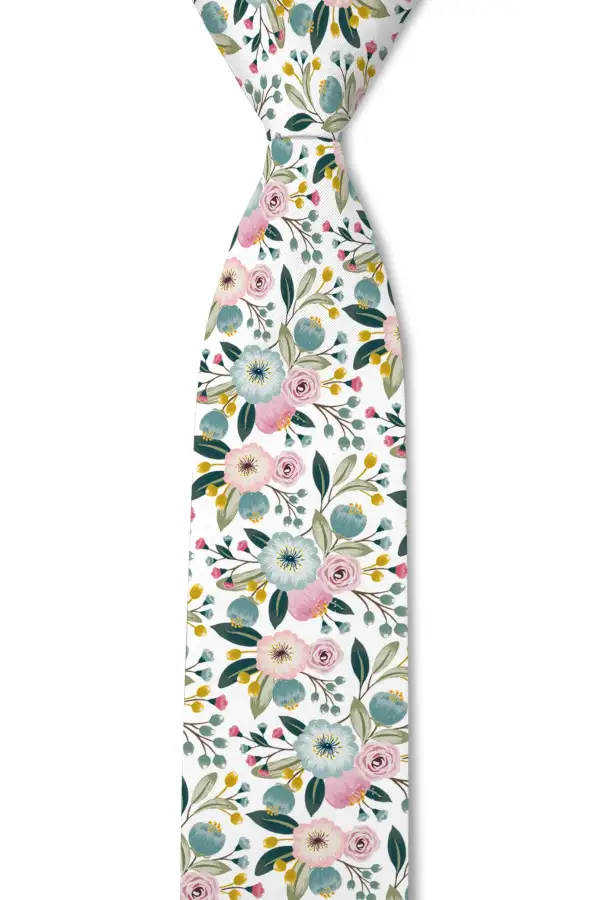 Smart Botanical Floral Pattern Necktie