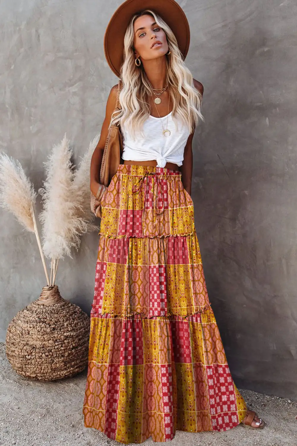 Wearable Printed Pocket Detail Skirt