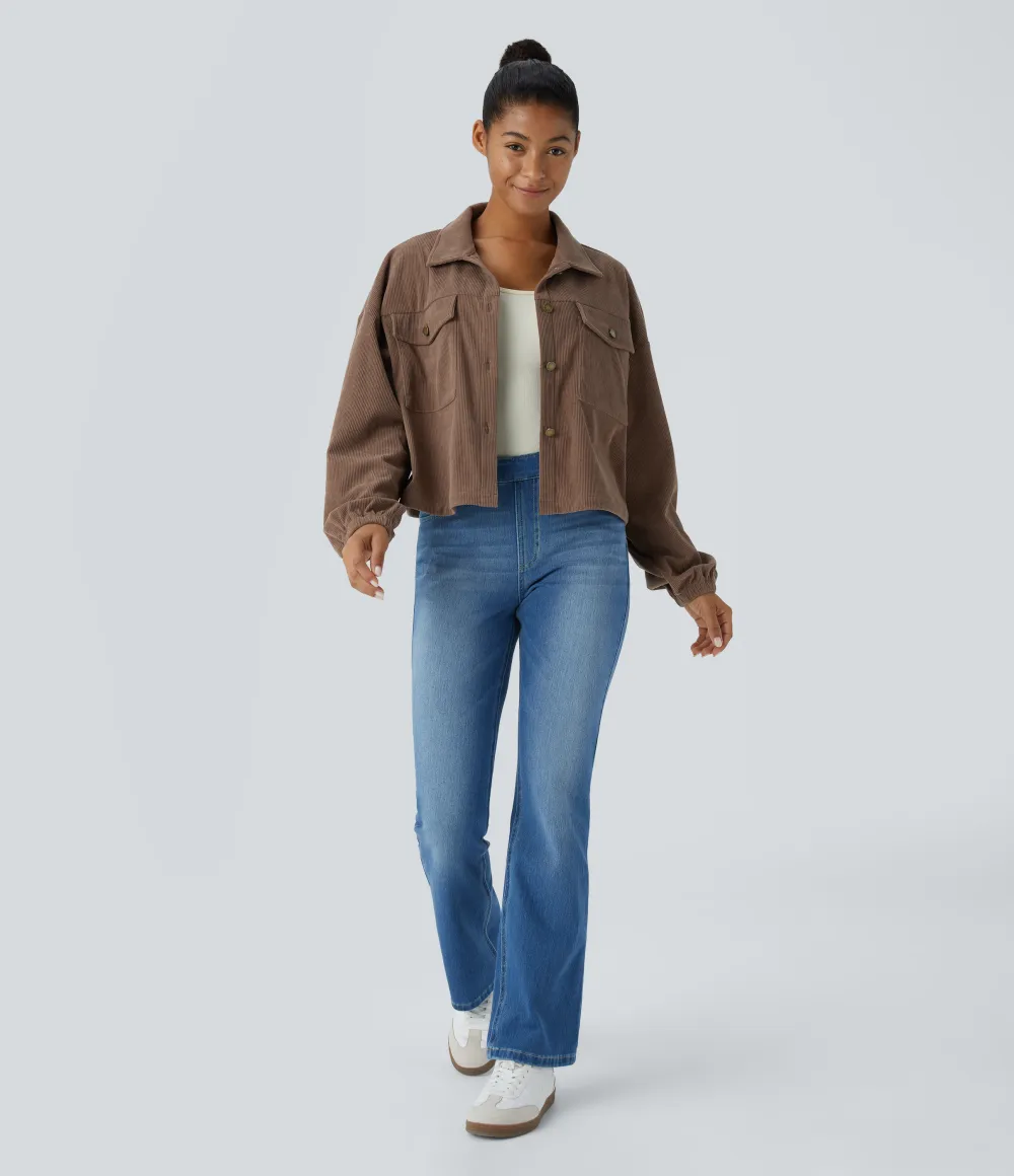 Long Sleeve Pocket Casual Corduroy Jacket