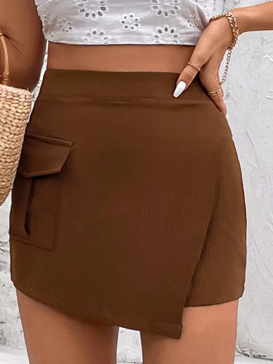 Pocketed High Waist Shorts