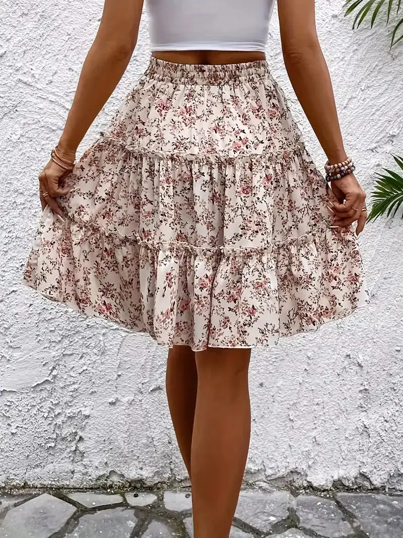 Floral A-Line Bohemian Skirt