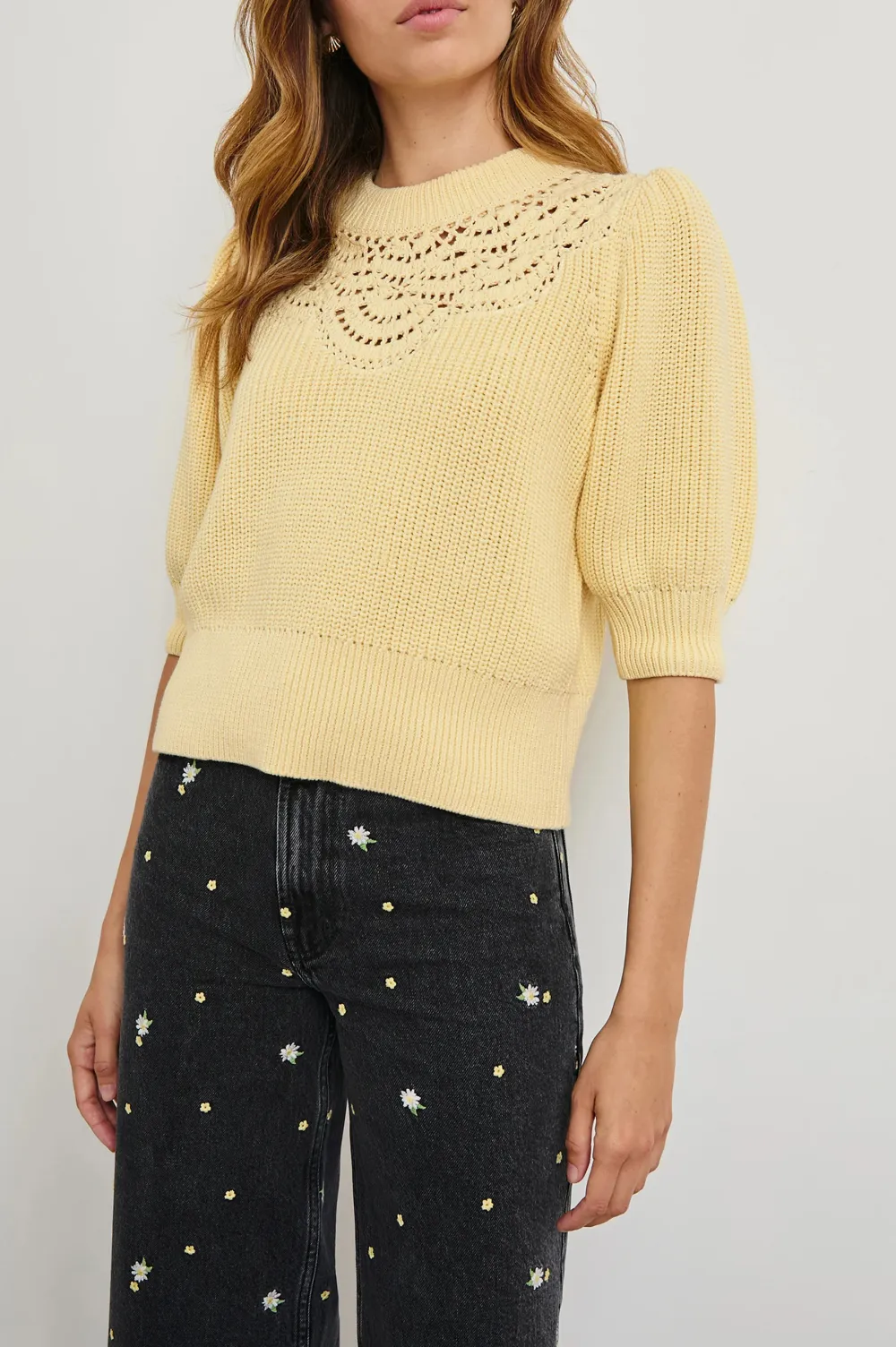Crochet Round-Neck Women's Top