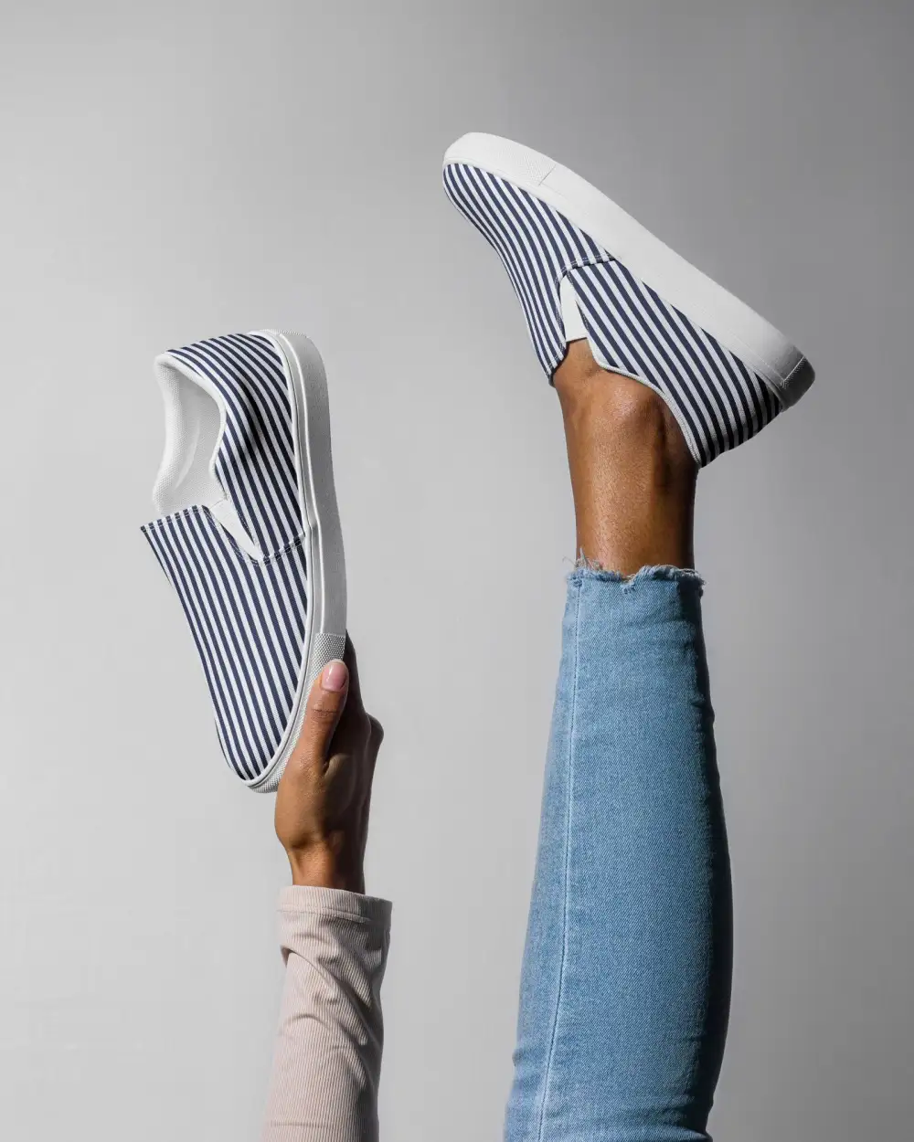 Nautical Stripe Slip On Shoes