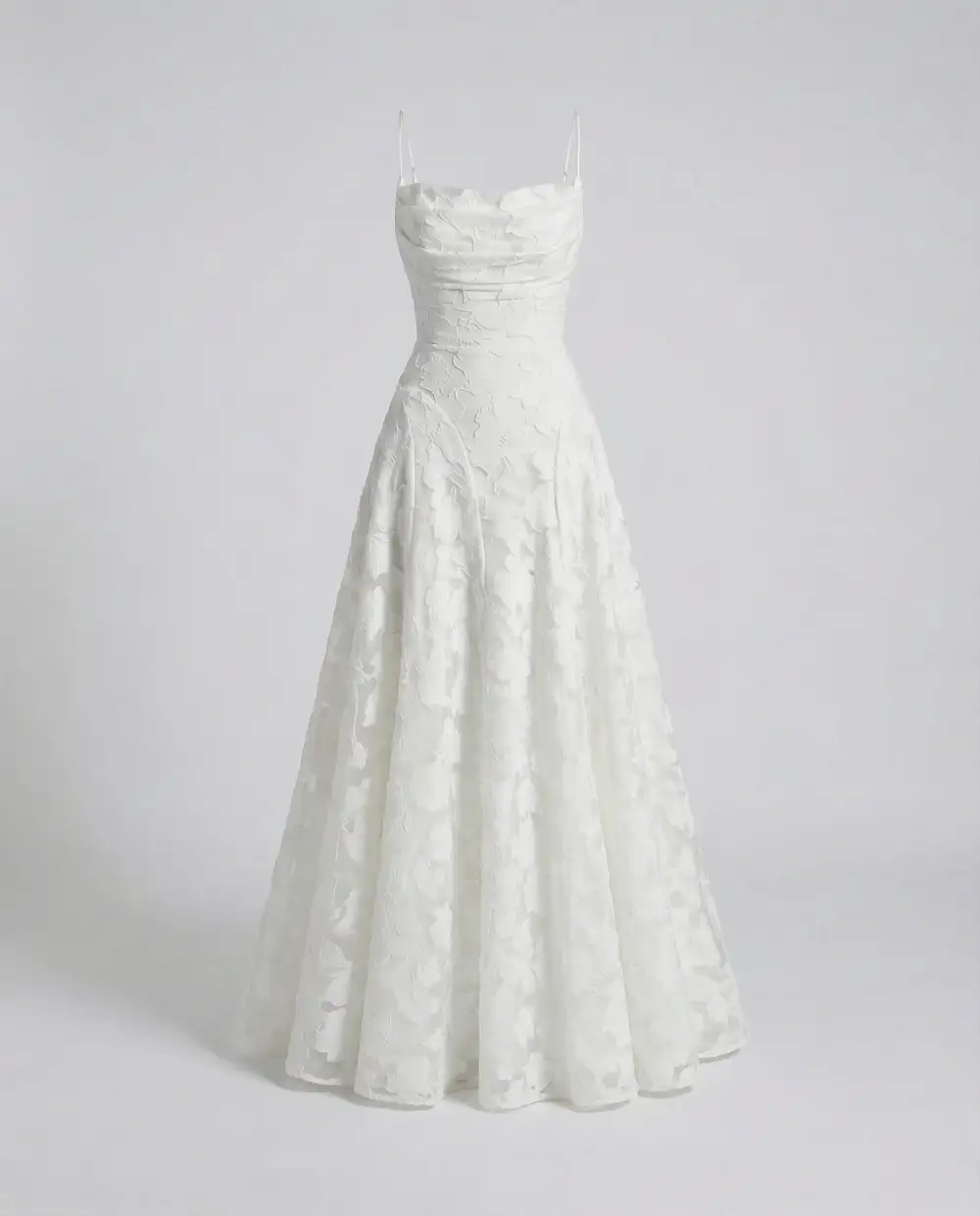 Women's A-Line Spaghetti-Strap Floral Bridal Dress