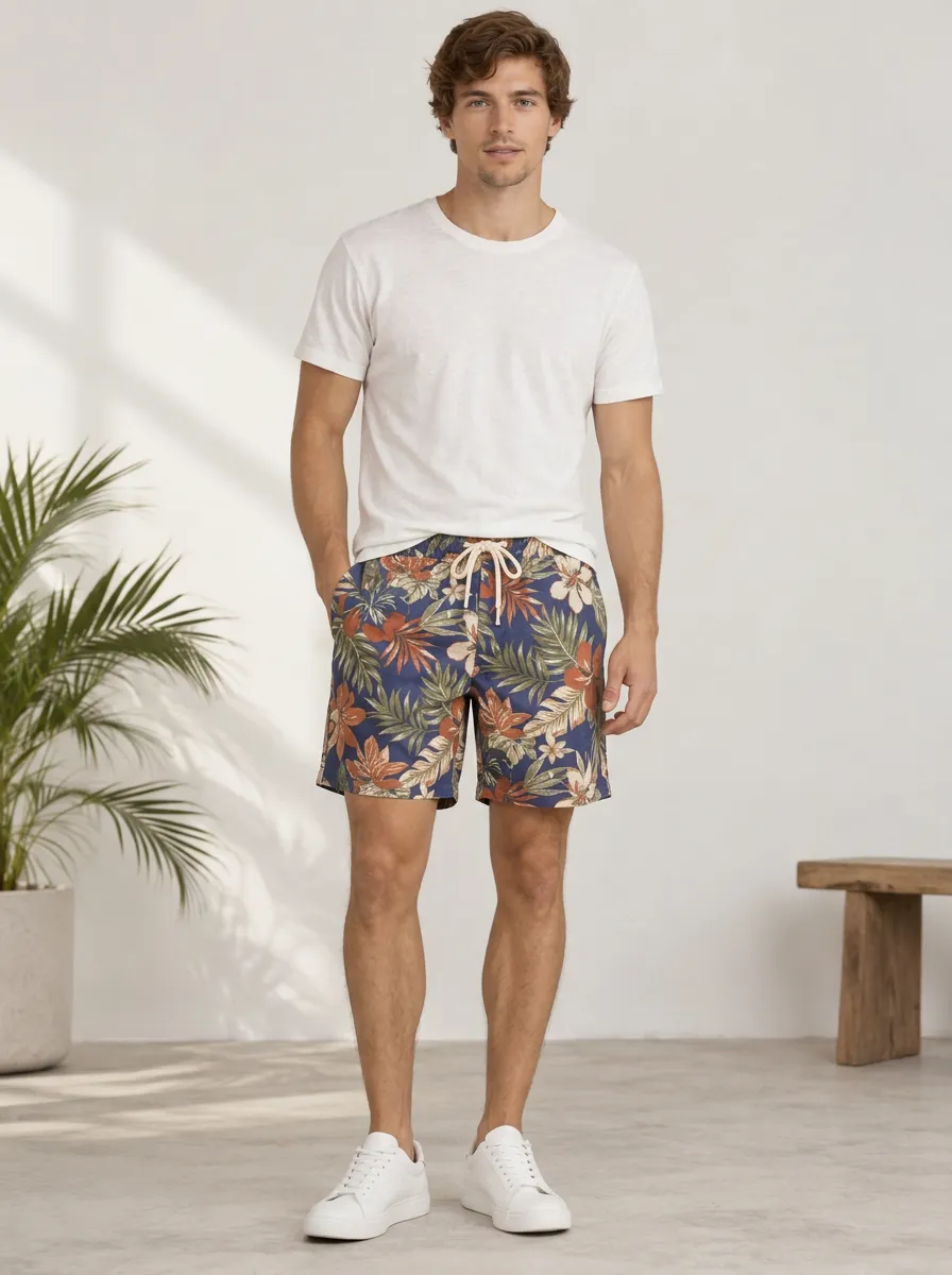Men's Floral Printed Shorts