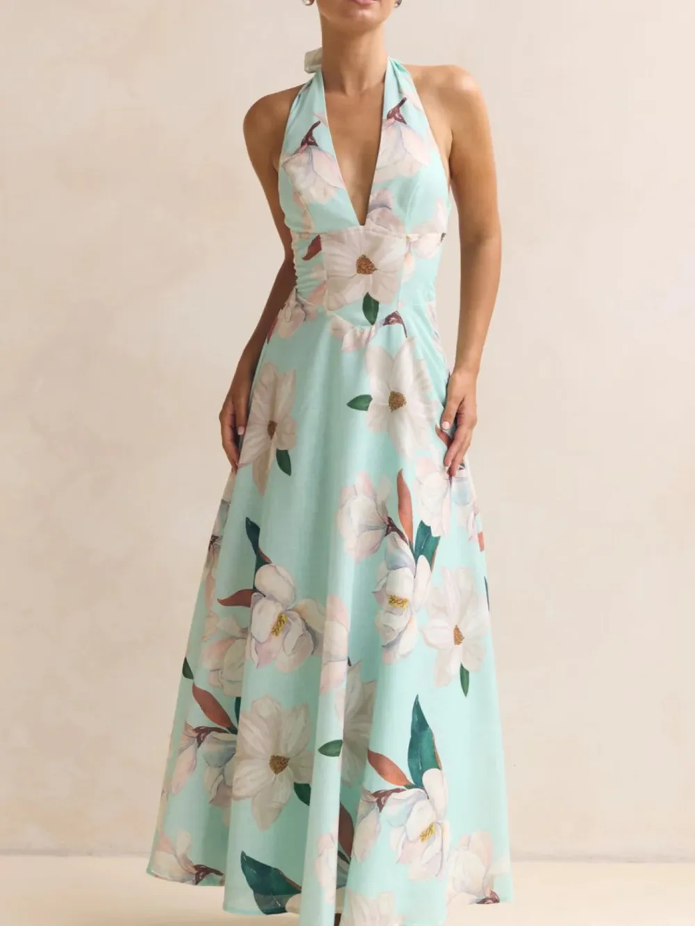 Clean Line Floral Printed Maxi Dress
