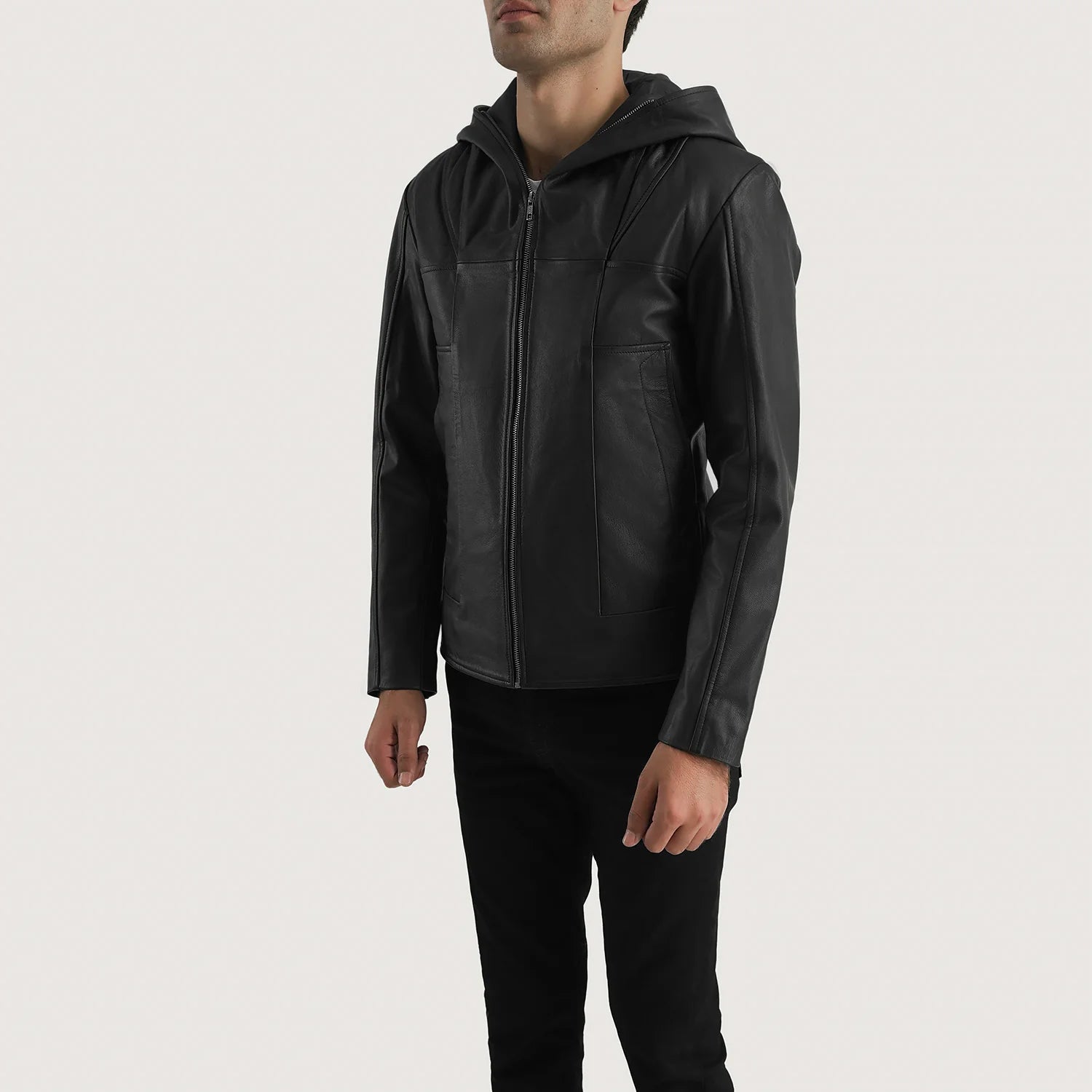 Men's Modern Hooded Leather Jacket