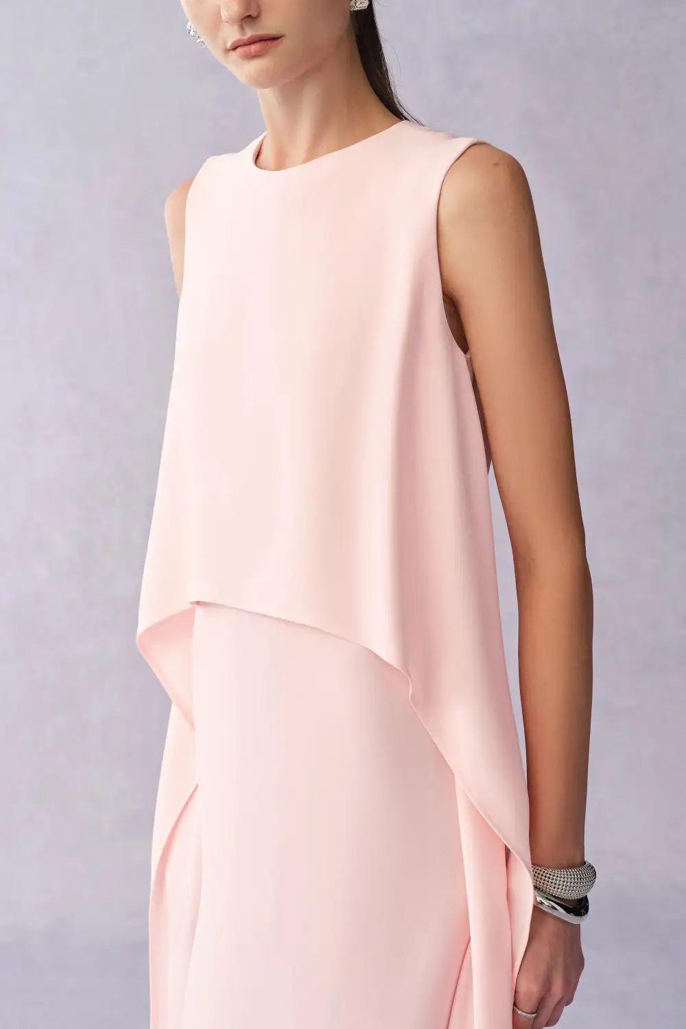 Sleeveless Pleated Midi Dress