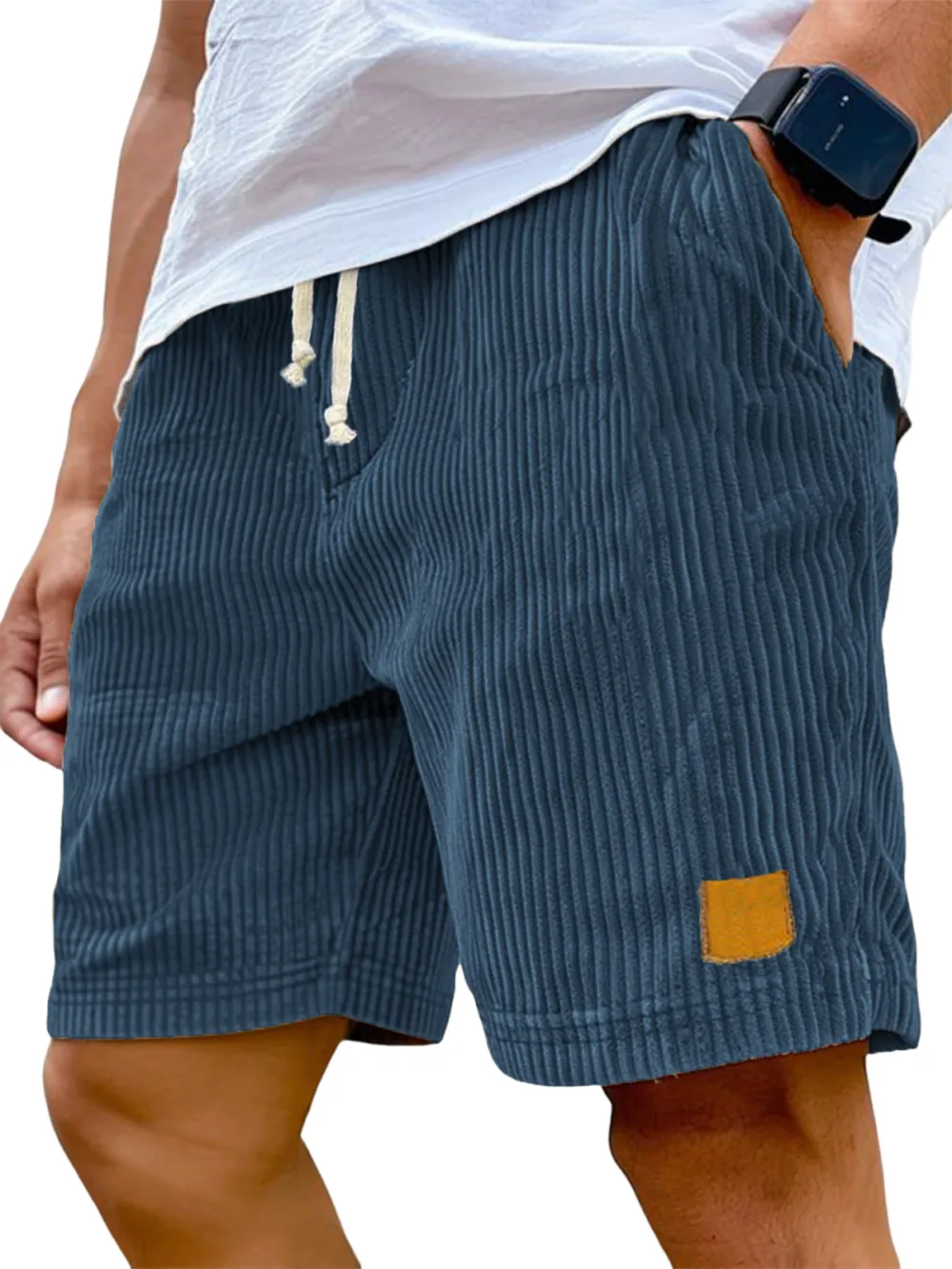 Clean Cut Corduroy Seamed Detail Shorts