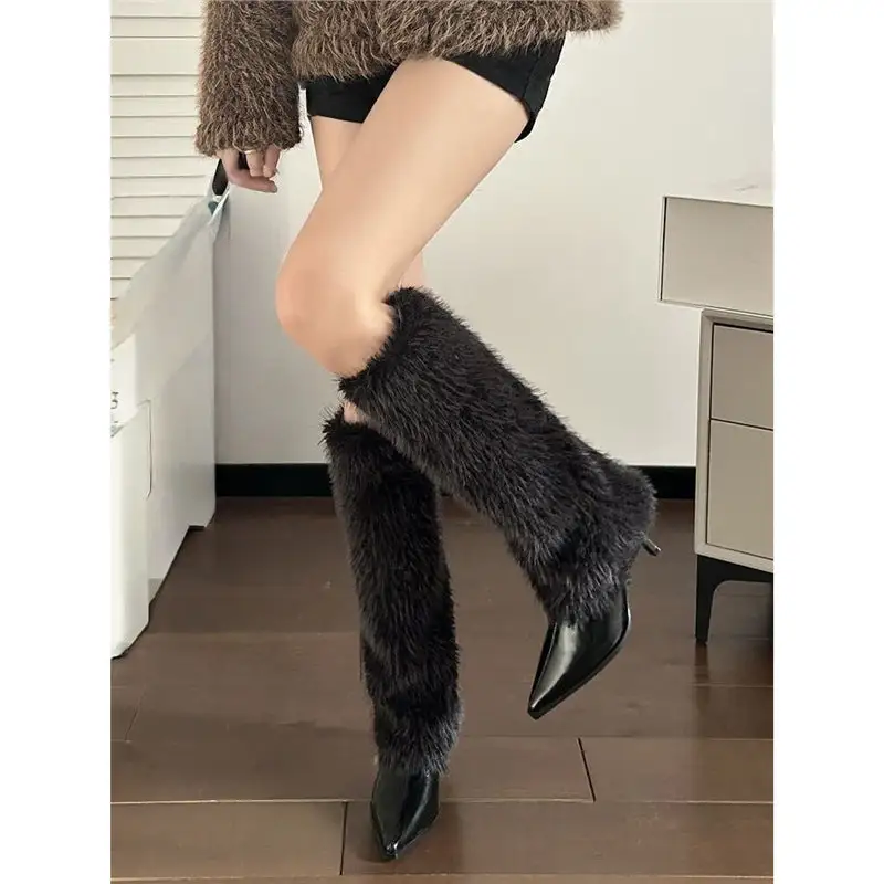 Faux Fur Boot Cuffs Socks