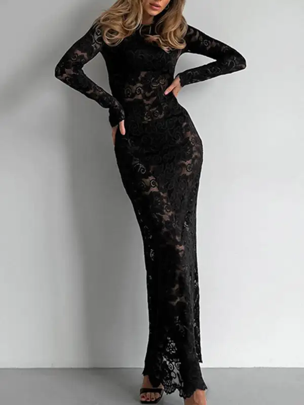 Through Neck Maxi Dress