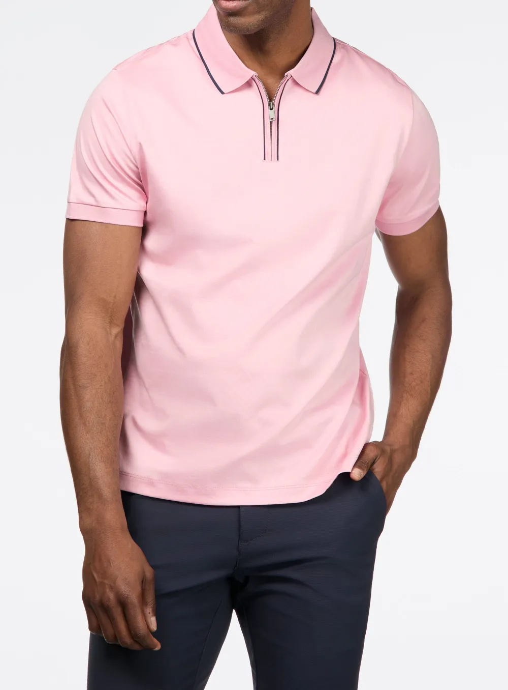 Zip Front Casual Polo