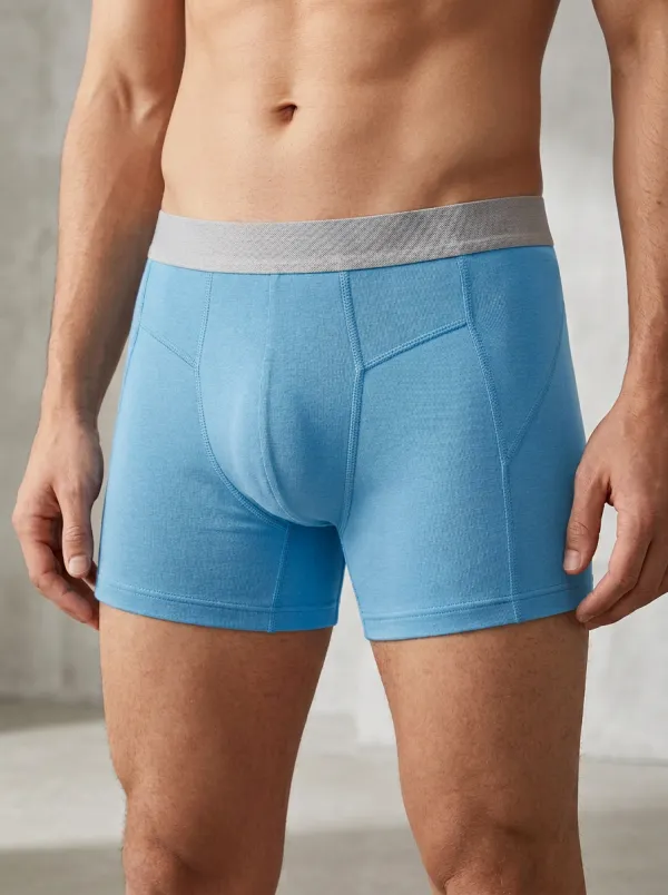 Men's Solid Charcoal Grey Minimalist Cotton Boxer Briefs