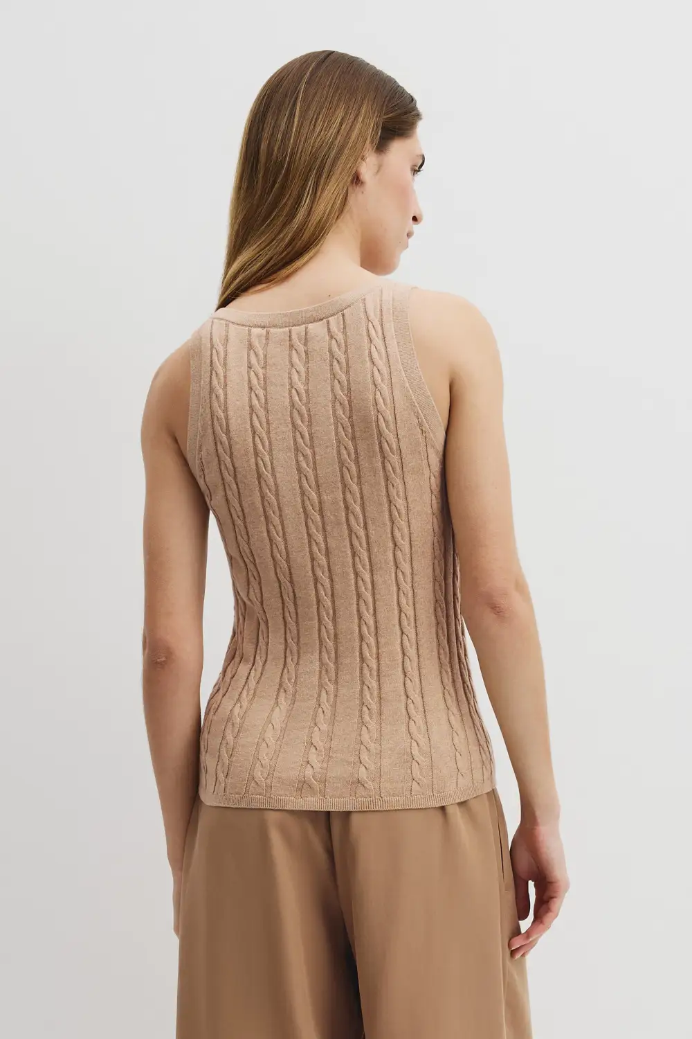 Women's Classic Cable Knit Tank Top