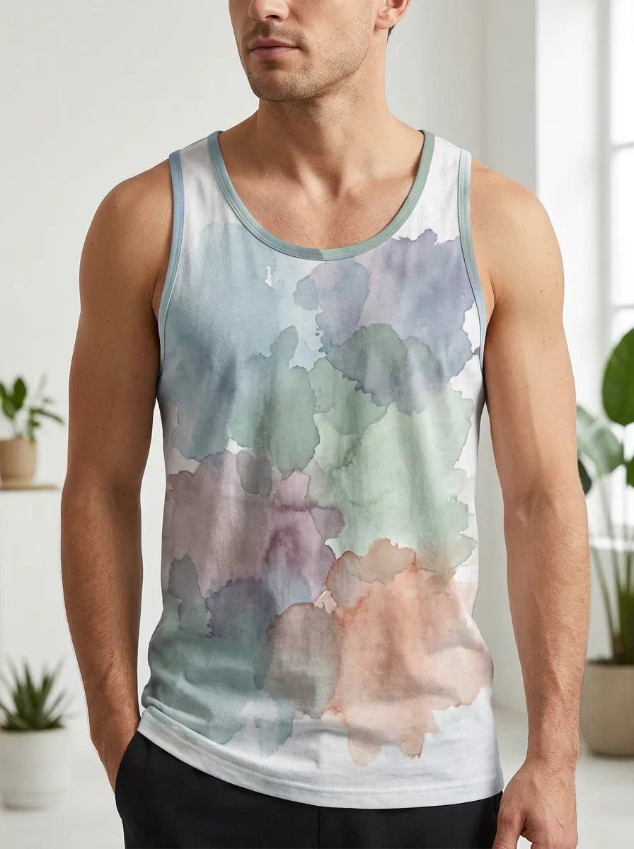 Men's Abstract Art Watercolor Tank Top