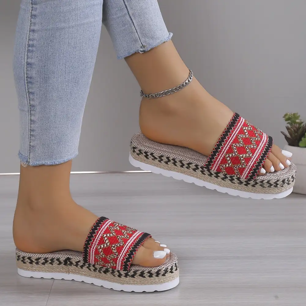 Platform Braided Heeled Sandals
