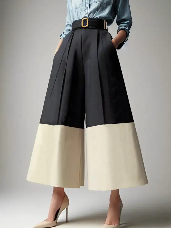 Women's Refined Fit High Waist Loose Fit Pleated Pants