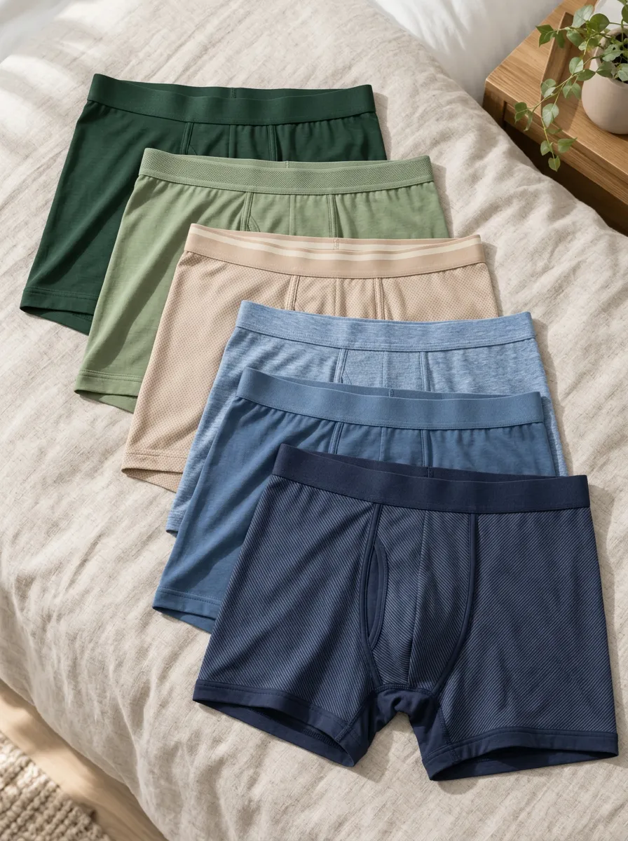 Men's Classic Essentials Breathable Patterned Boxer Briefs Set