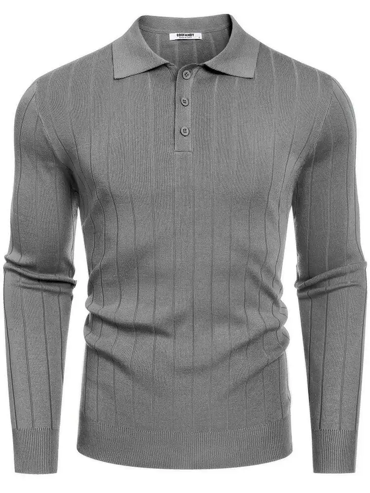 Casual Knit Polo Sweater Hoodie