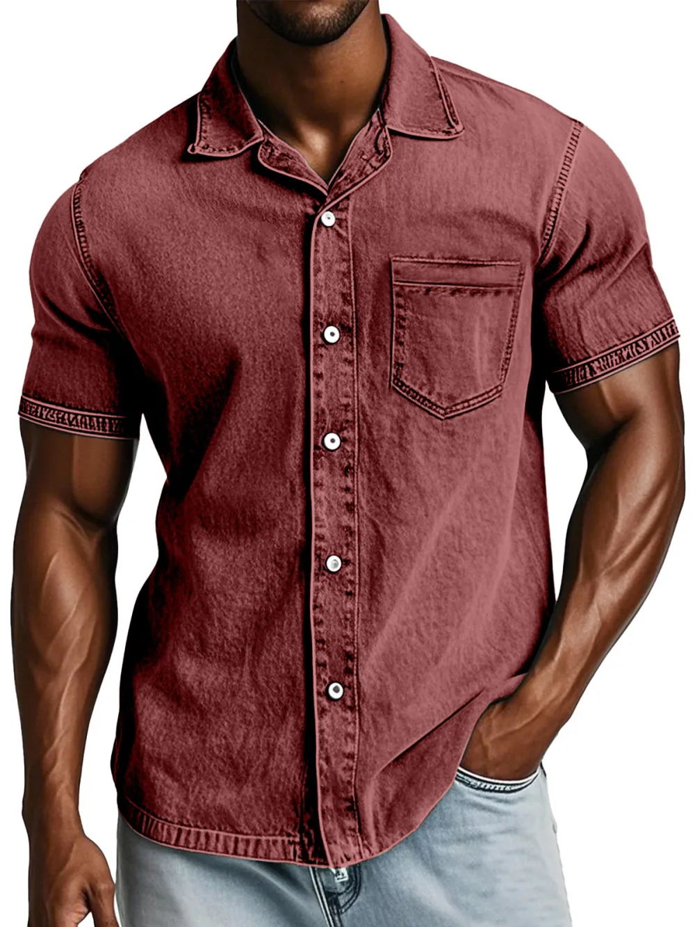 Everyday Short Sleeve Open Collar Shirt
