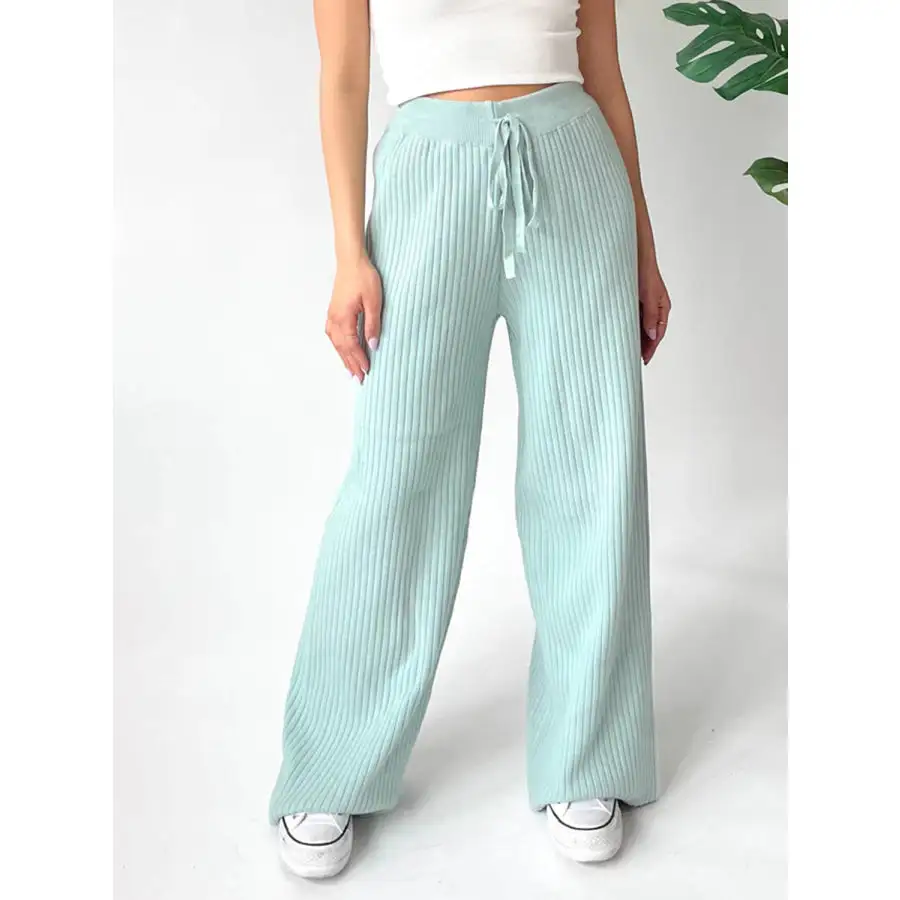 Ribbed Wide Leg Sweater Pants